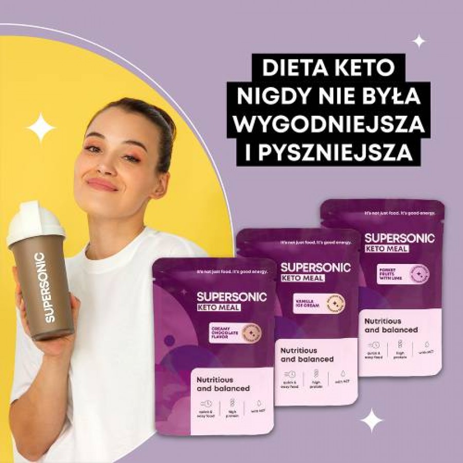 Zdjęcie produktu - 3 SUPERSONIC Keto Meal Pełnowartościowy posiłek Kremowa czekolada, 80g