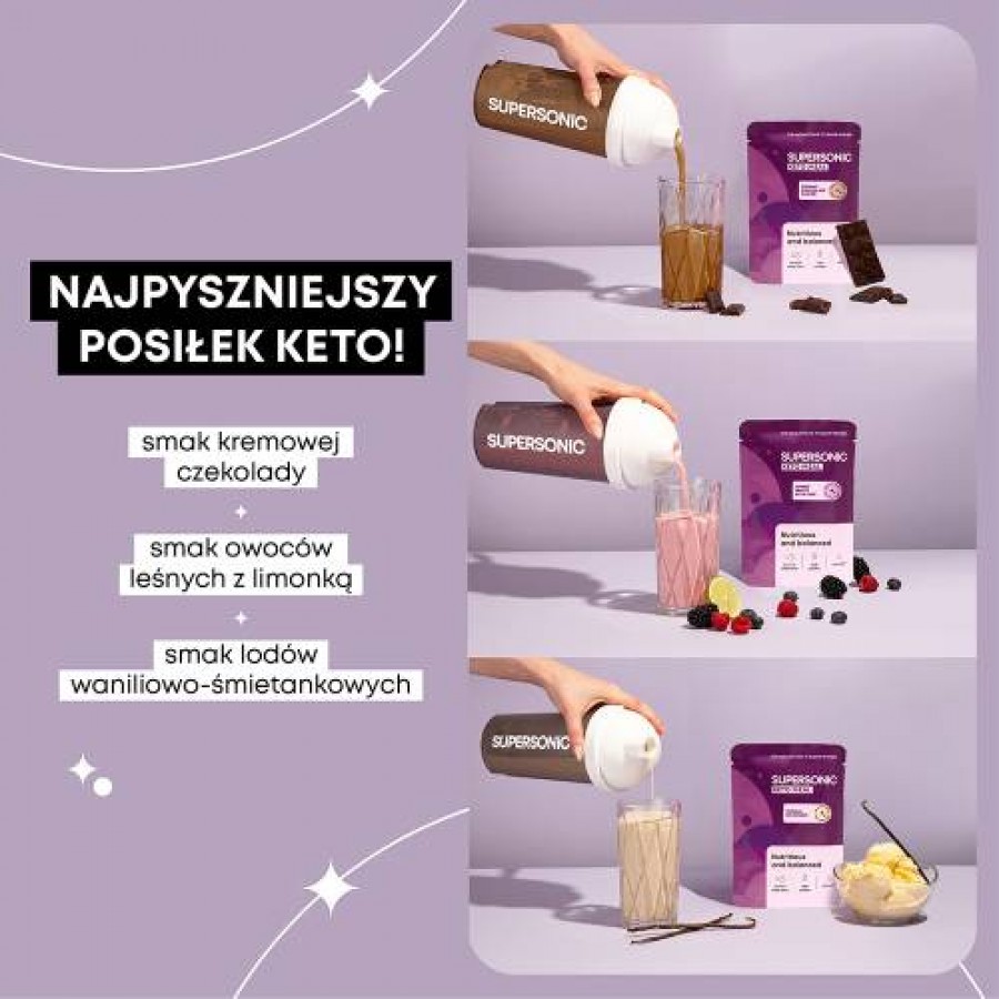 Zdjęcie produktu - 4 SUPERSONIC Keto Meal Pełnowartościowy posiłek Kremowa czekolada, 80g