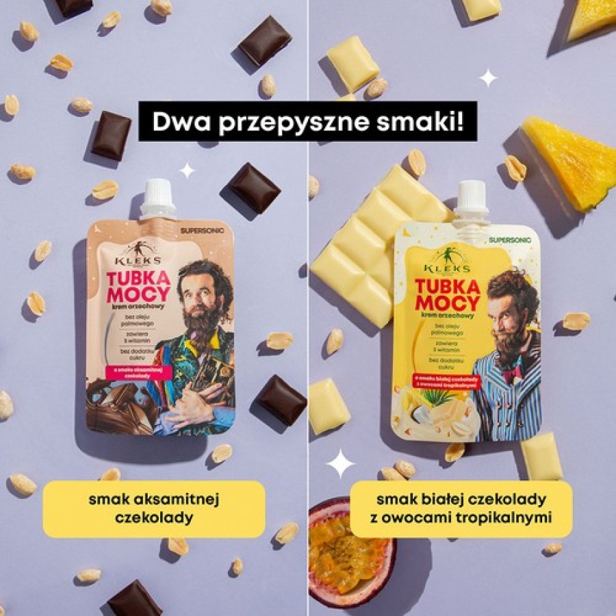 Miniaturka artykułu - #1 SUPERSONIC Kleks Tubka Mocy Krem orzechowy o smaku aksamitnej czekolady, 50g