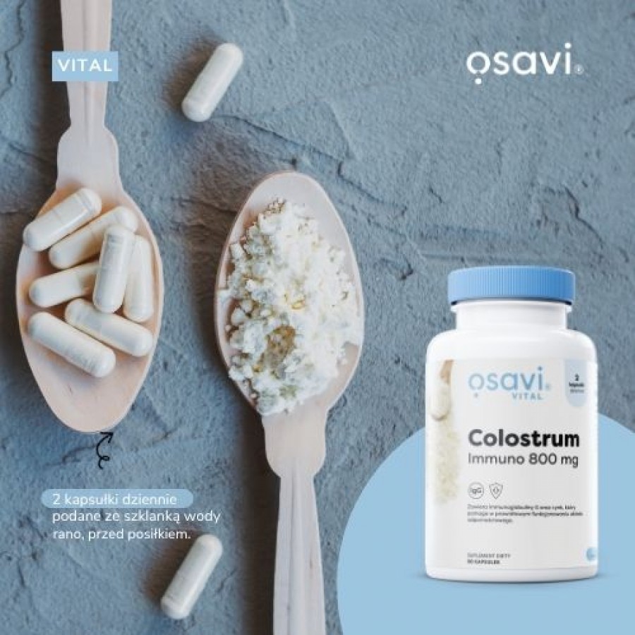 Miniaturka artykułu - #1 OSAVI Vital Colostrum Immuno 800mg, 60kaps.