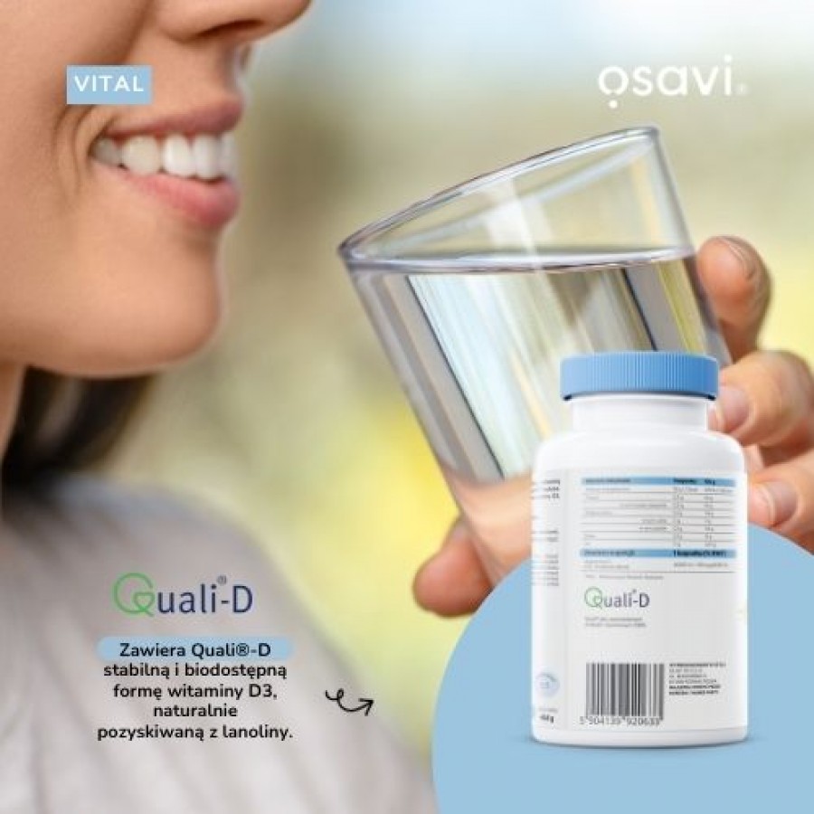 Miniaturka artykułu - #1 OSAVI Vital Witamina D3 4000IU, 120 kapsułek miękkich