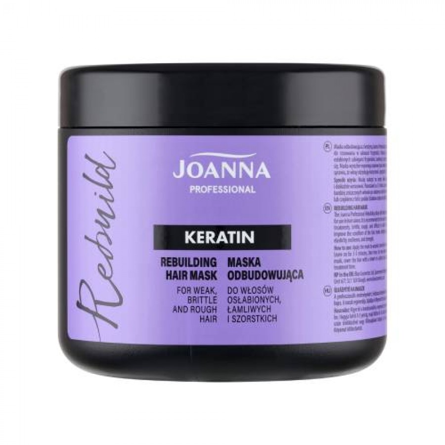 Miniaturka artykułu - #0 JOANNA Professional Keratin Maska odbudowująca do włos&oacute;w Keratyna, 500g