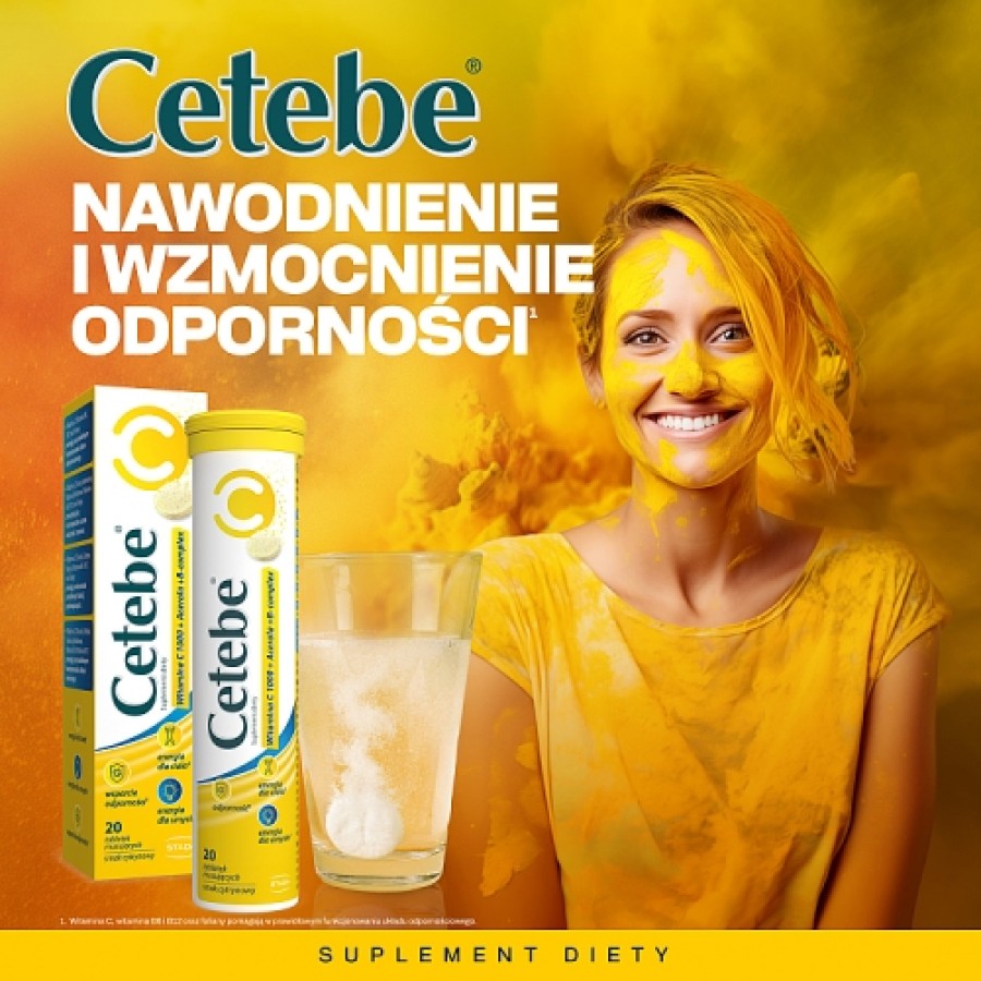 Miniaturka artykułu - #1 Cetebe Witamina C 1000, 20 tabl. mus.