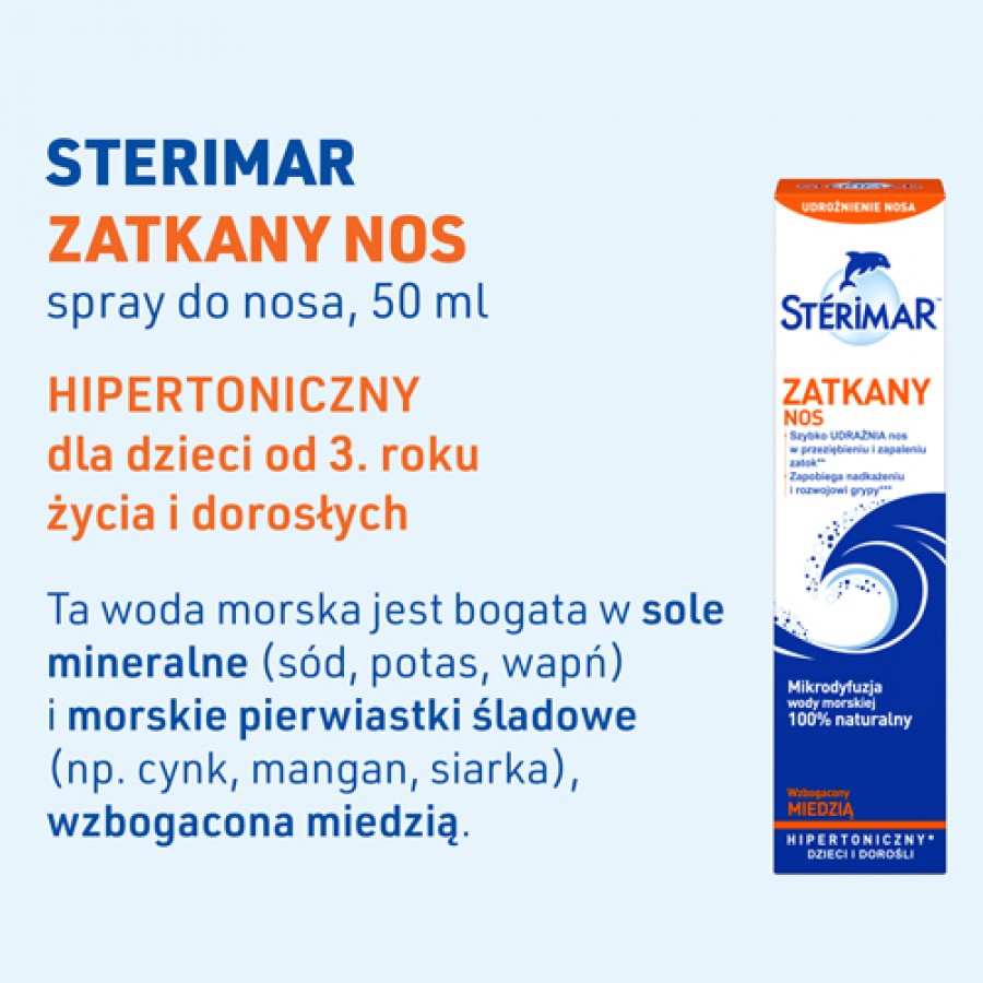 Miniaturka artykułu - #0 STERIMAR Zatkany Nos Hipertoniczny - 50 ml