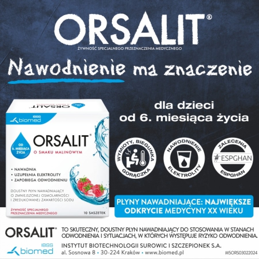 Miniaturka artykułu - #0 ORSALIT Smak malinowy, 10 saszetek