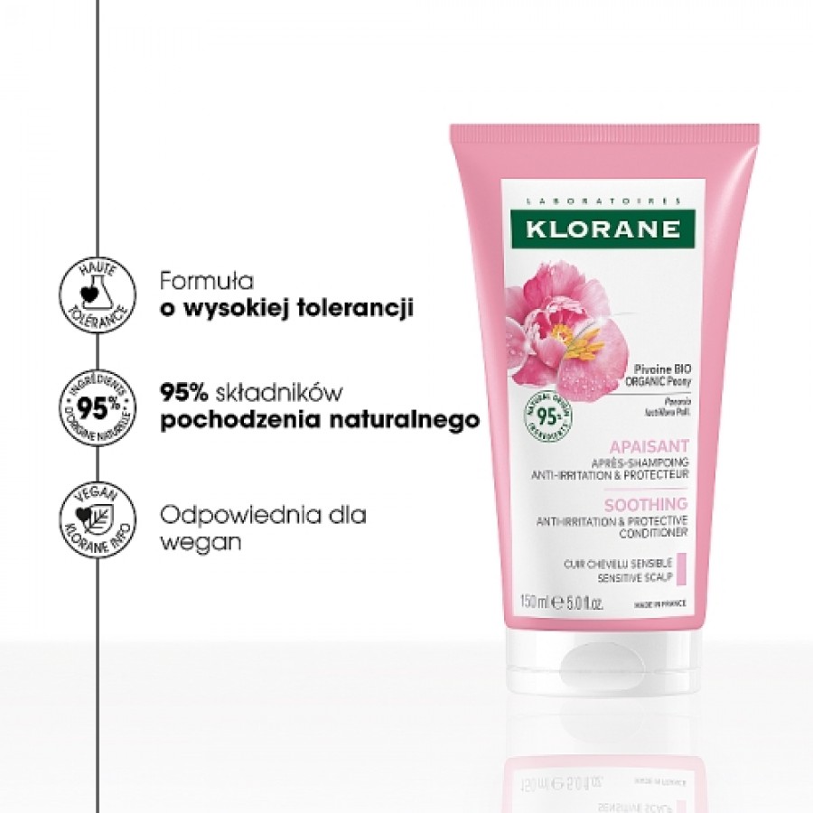 Miniaturka artykułu - #1 KLORANE Odżywka z organiczną piwonią, 150 ml