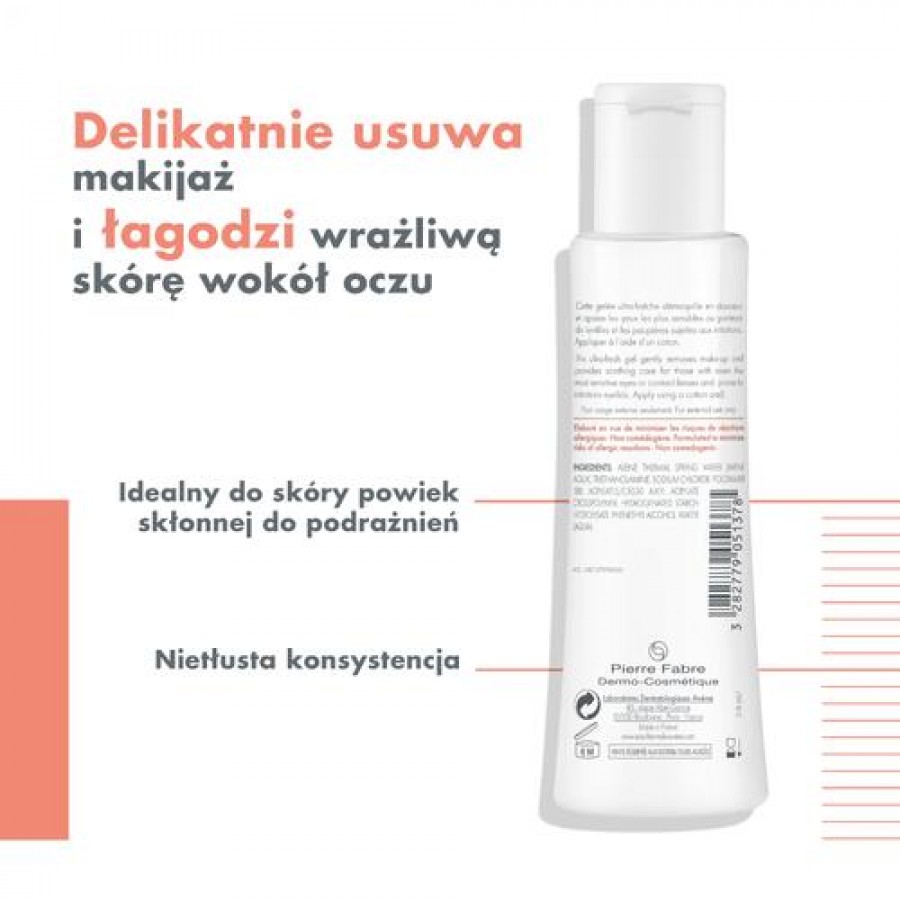 Miniaturka artykułu - #0 AVENE Żel do demakijażu oczu, 125 ml