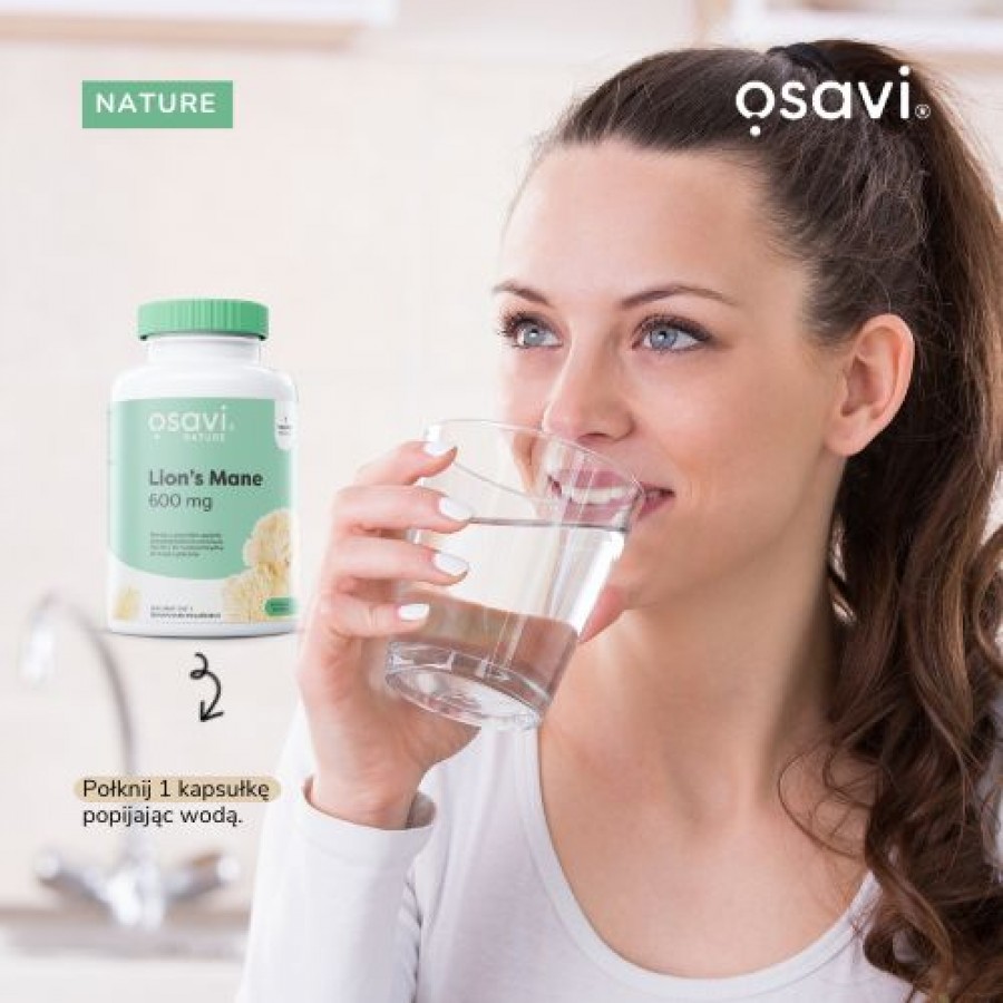 Zdjęcie produktu - 2 OSAVI Lion&rsquo;s Mane 600 mg, 120 kaps.