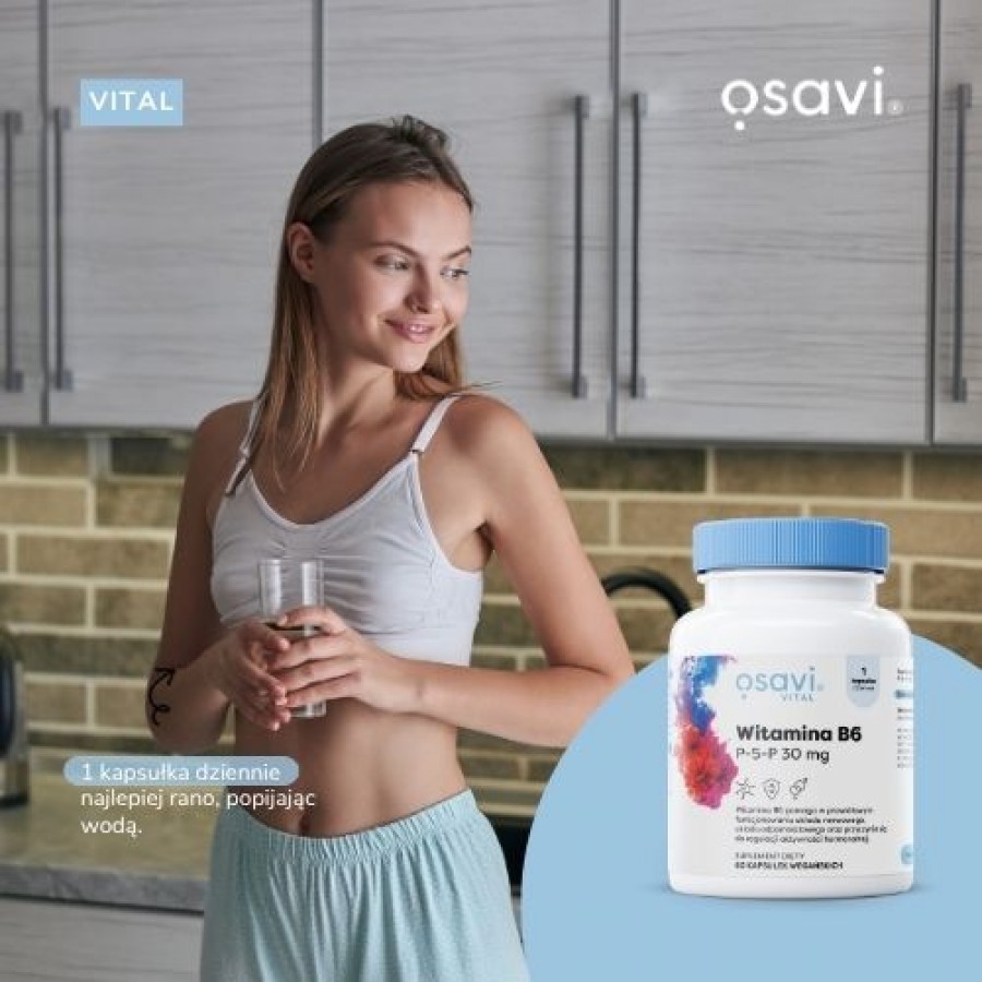 Miniaturka artykułu - #0 OSAVI Witamina B6 P-5-P 30 mg, 60 kaps.