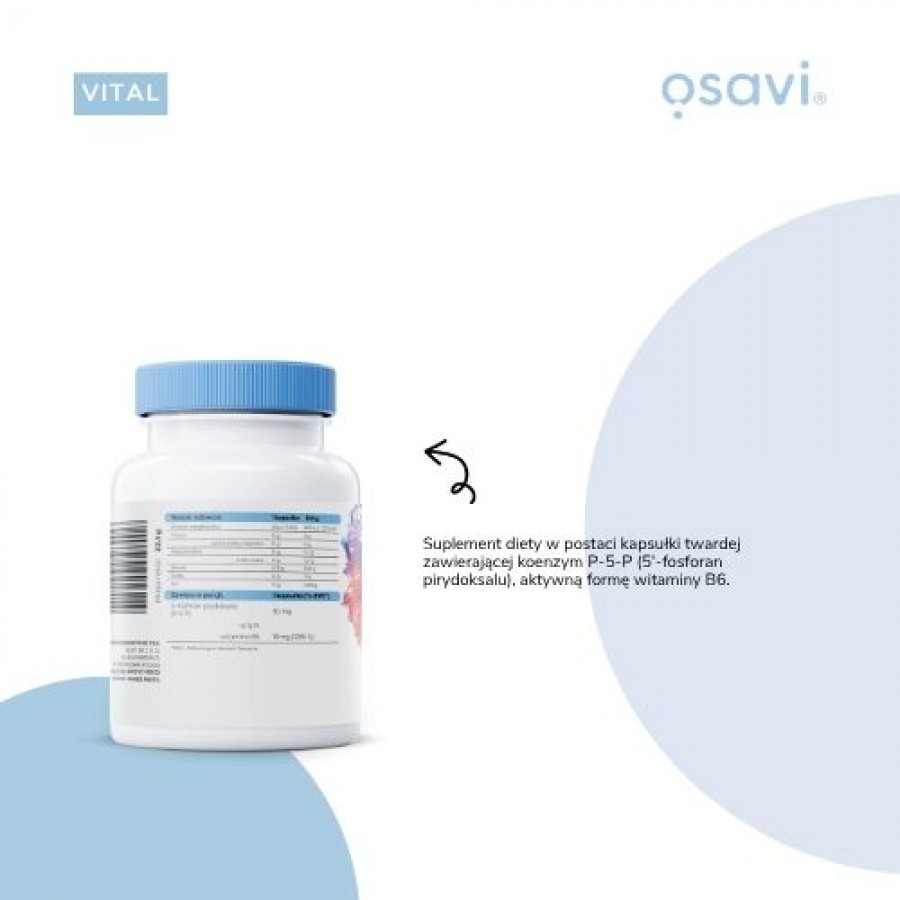 Zdjęcie produktu - 3 OSAVI Witamina B6 P-5-P 30 mg, 60 kaps.