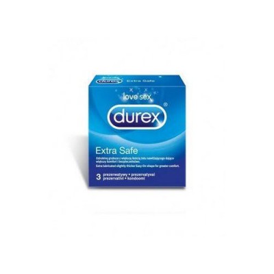 Miniaturka artykułu - #0 DUREX EXTRA SAFE Prezerwatywy - 3 sztuki (5655)