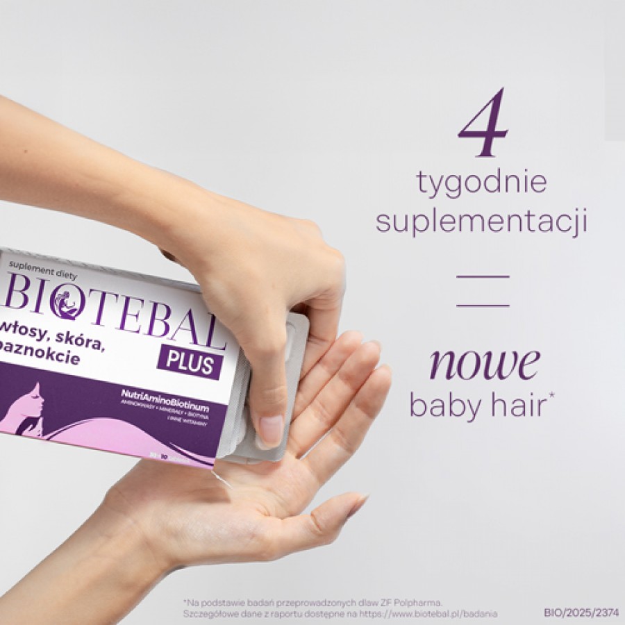 Miniaturka artykułu - #0 Zestaw BIOTEBAL Plus Włosy, sk&oacute;ra, paznokcie, 3x 40 tabletek