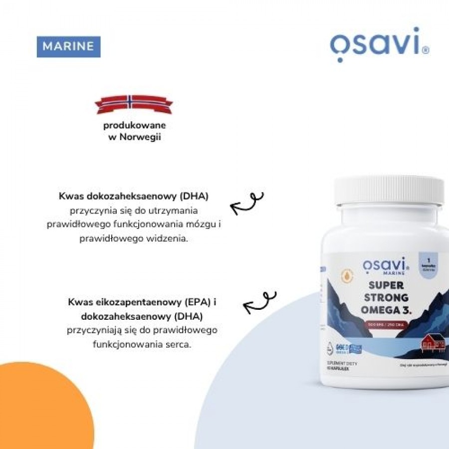 Zdjęcie produktu - 2 OSAVI Super Strong Omega-3, 60 kapsułek