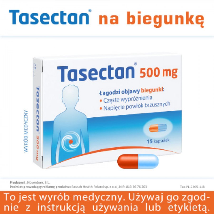 Miniaturka artykułu - #0 TASECTAN 500mg, 15kaps.