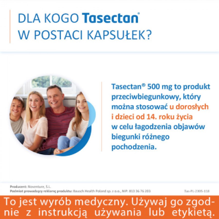 Zdjęcie produktu - 4 TASECTAN 500mg, 15kaps.