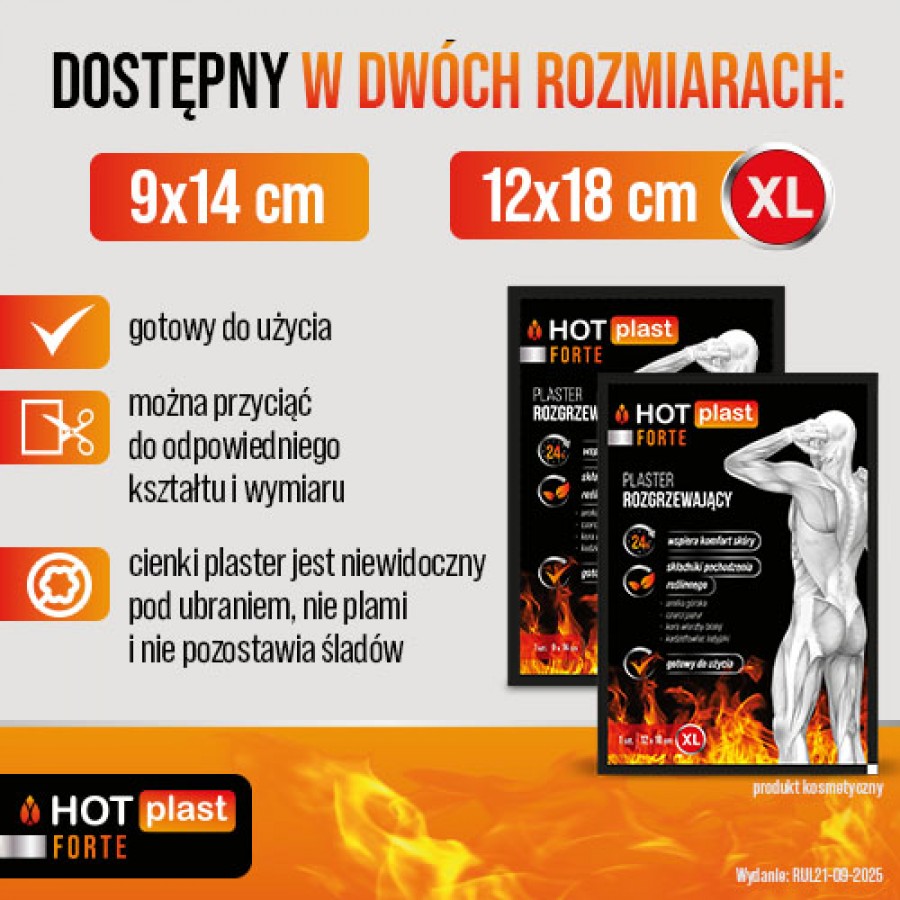 Zdjęcie produktu - 4 HOT Plast Forte Plaster rozgrzewający 12 x 18cm, 1 szt.