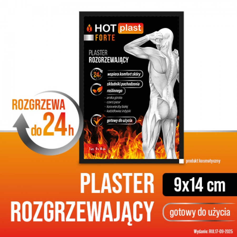 Miniaturka artykułu - #0 HOT PLAST Forte Plaster rozgrzewający 9cm x 14cm