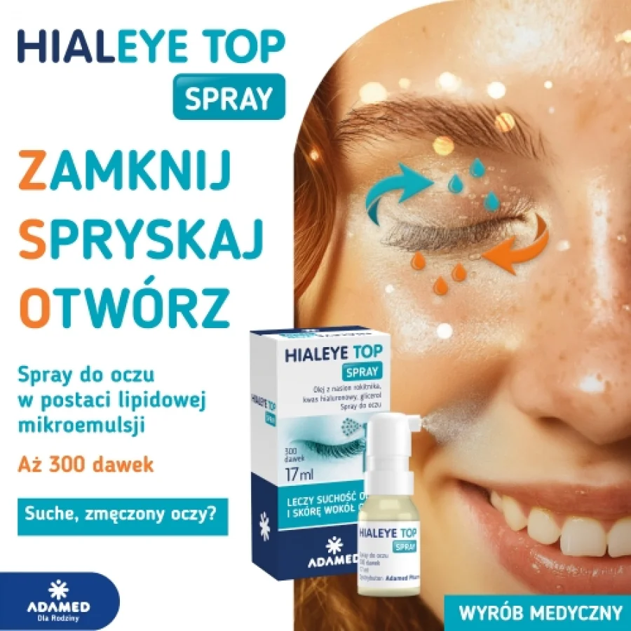 #1 – Hialeye Top Nawilżający spray do oczu, 17 ml