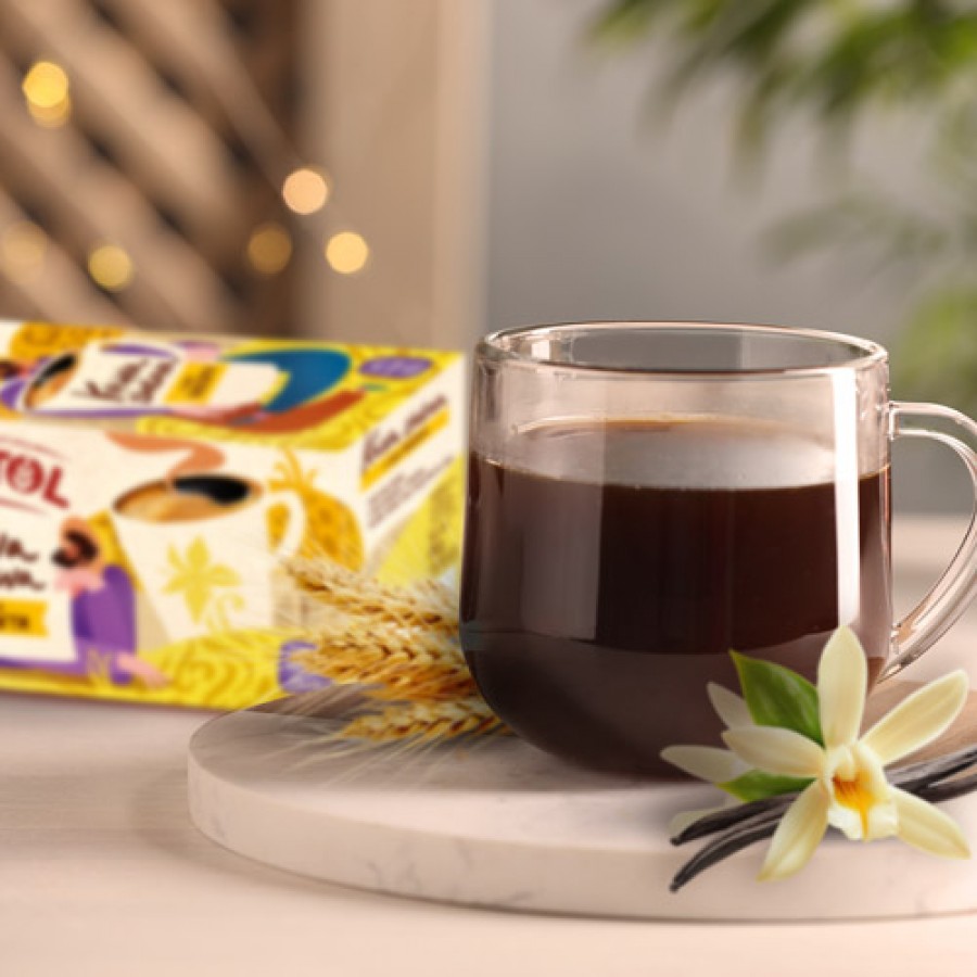 Zdjęcie produktu - 2 ANATOL Kawa zbożona o smaku waniliowym ekspresowa, 20 x4,2 g