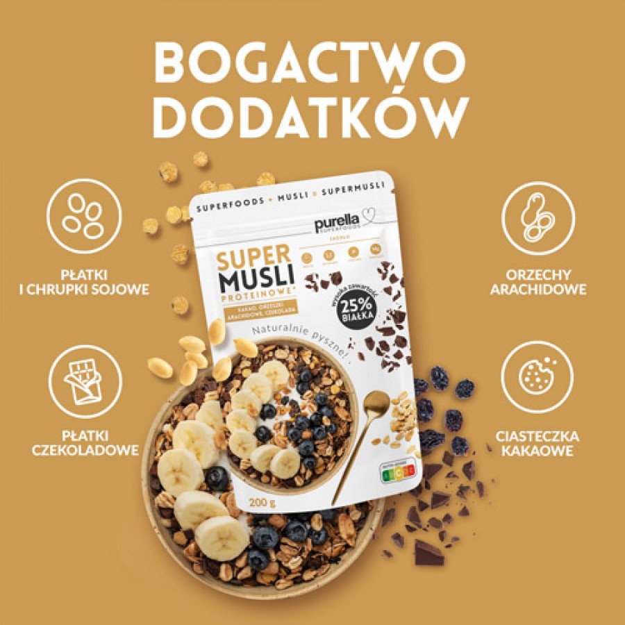 Miniaturka artykułu - #0 PURELLA Supermusli Proteinowe, 200 g