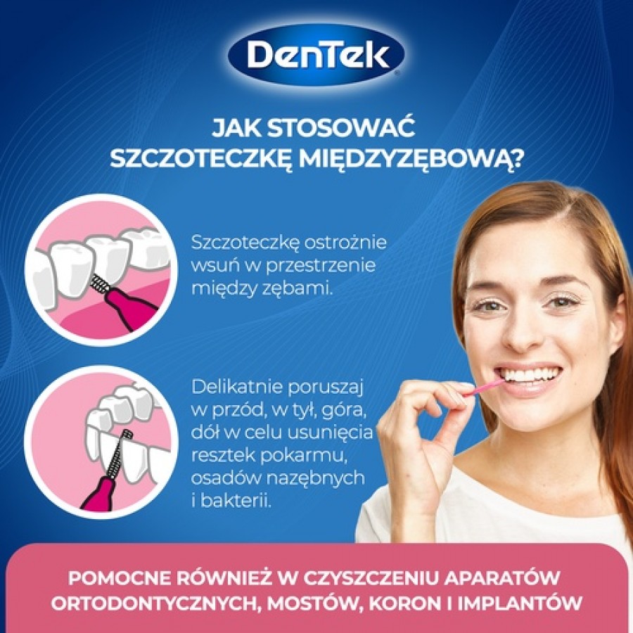 Zdjęcie produktu - 4 DENTEK Szczoteczki międzyzębowe Slim Brush rozmiar 1, 32szt.