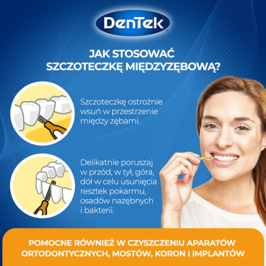 Zdjęcie produktu - 4 DENTEK Szczoteczki międzyzębowe EasyBrush rozmiar 1, 6szt.