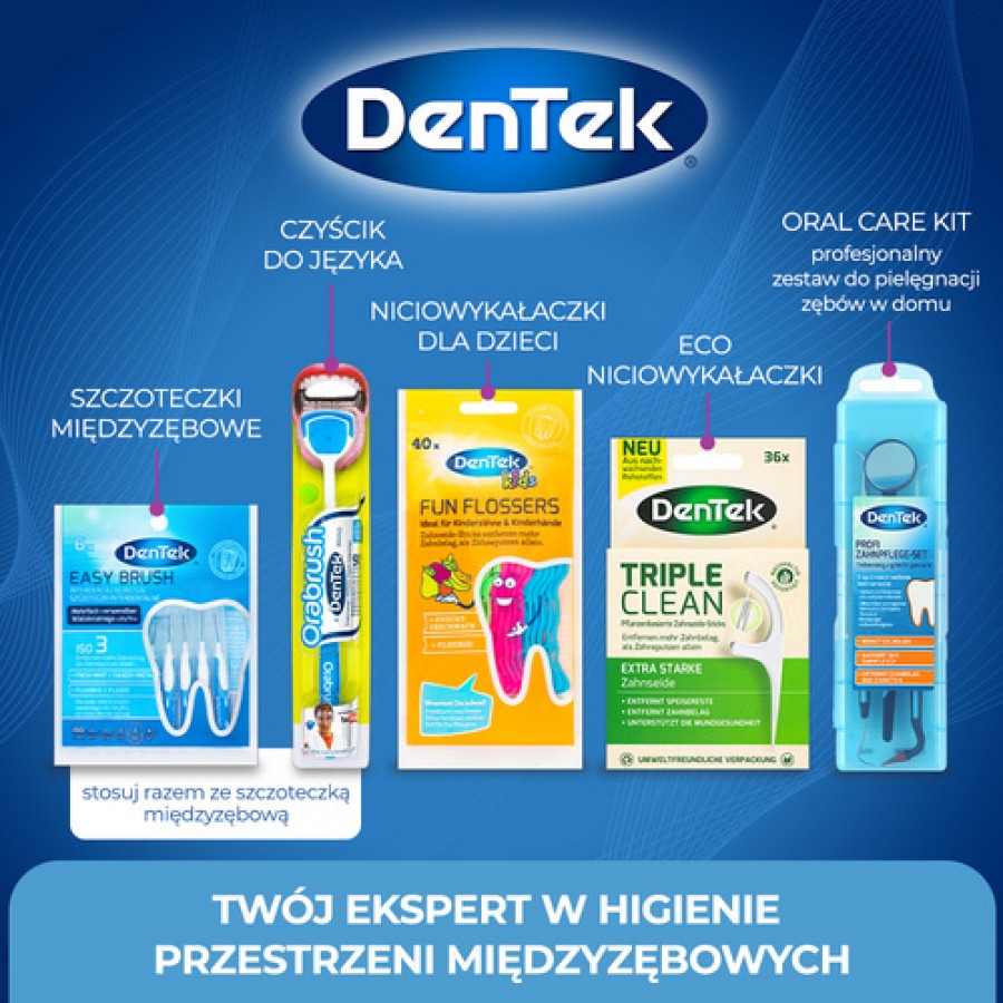 Zdjęcie produktu - 5 DENTEK Szczoteczki międzyzębowe Easy Brush rozmiar 3, 6szt.