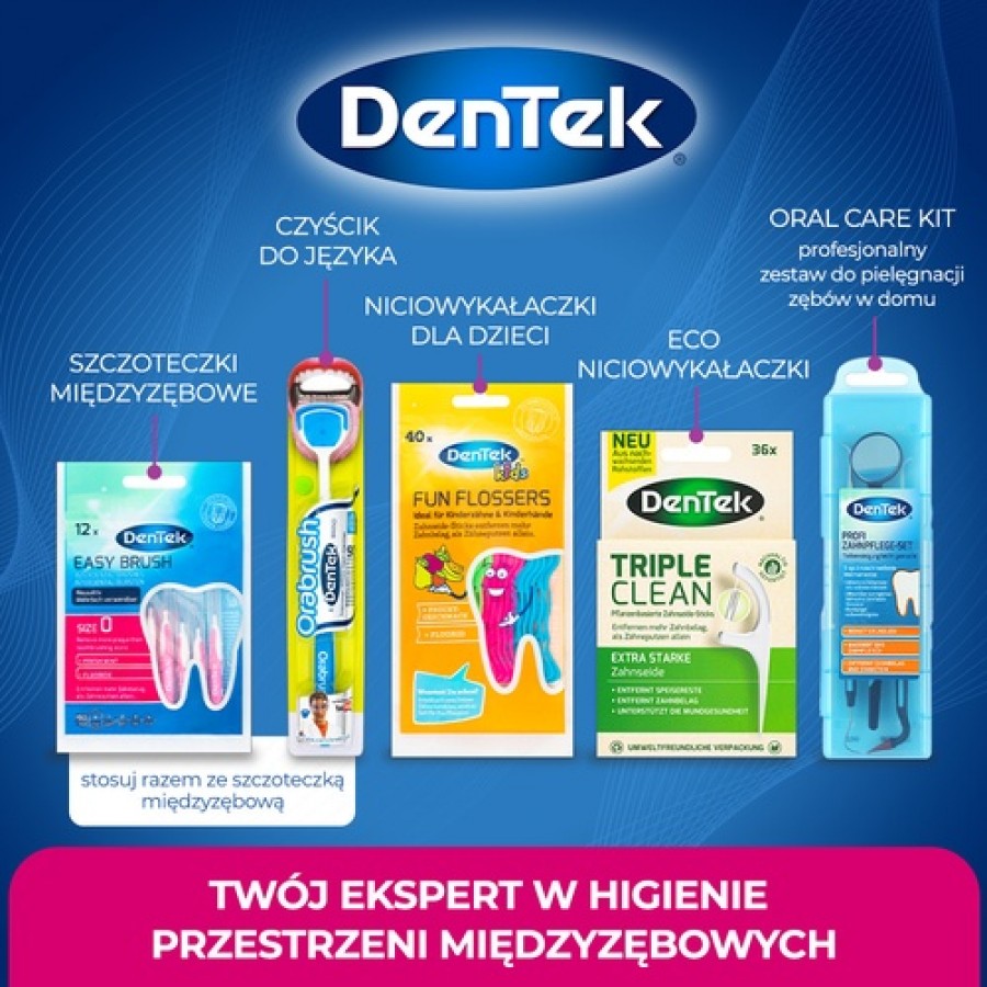 Zdjęcie produktu - 5 DENTEK Szczoteczki międzyzębowe Easy Brush rozmiar 0, 12szt.
