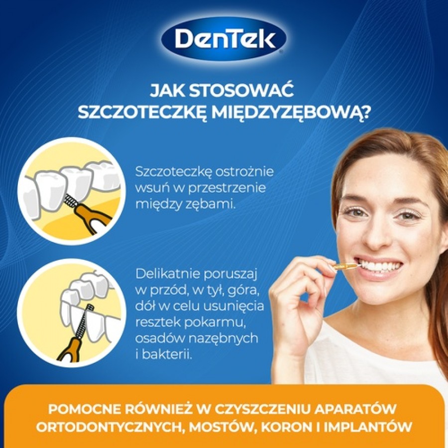 Zdjęcie produktu - 4 DENTEK Szczoteczki międzyzębowe EasyBrush rozmiar 1, 12szt.
