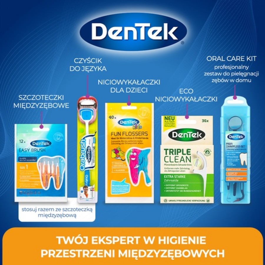 Zdjęcie produktu - 5 DENTEK Szczoteczki międzyzębowe EasyBrush rozmiar 1, 12szt.