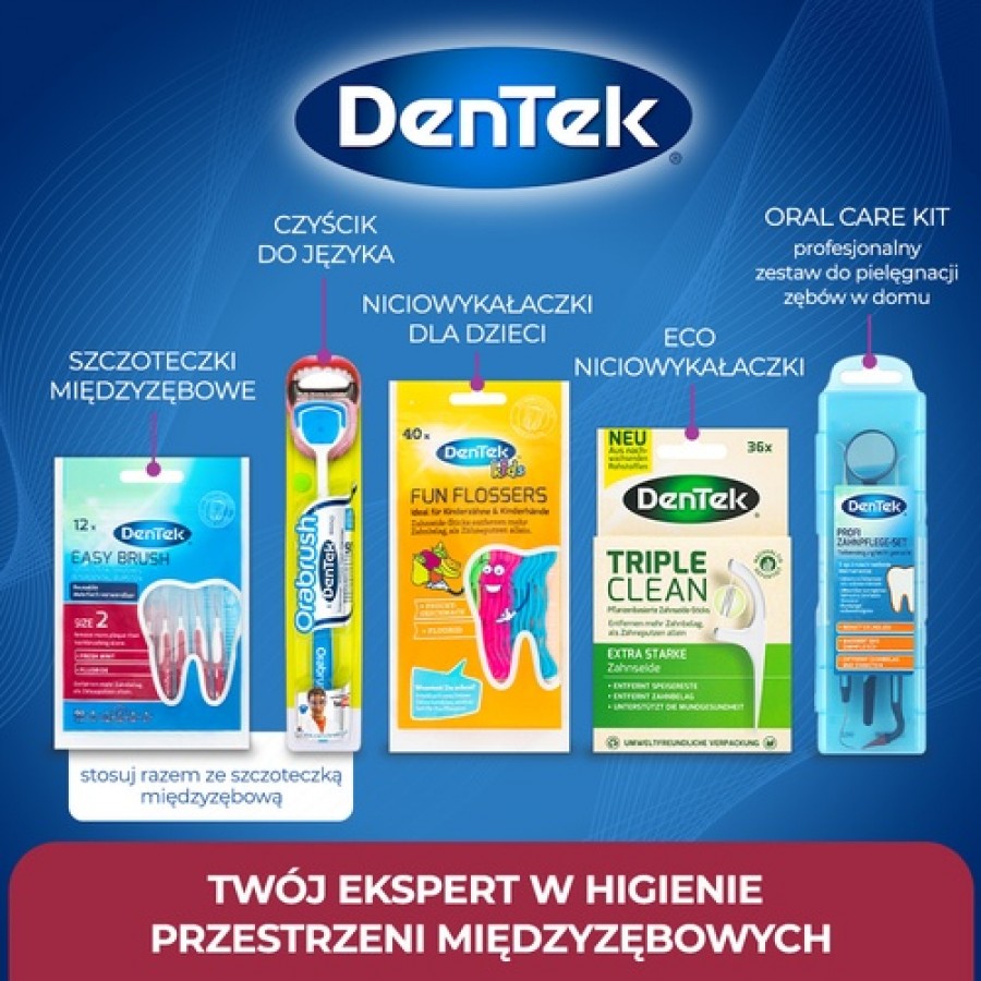 Zdjęcie produktu - 5 DENTEK Szczoteczki międzyzębowe EasyBrush rozmiar 2, 12szt.