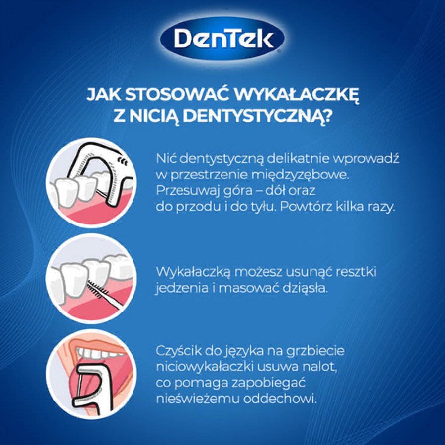 Zdjęcie produktu - 4 DENTEK Wykałaczki z nicią dentystyczną Complete Clean, 40szt.