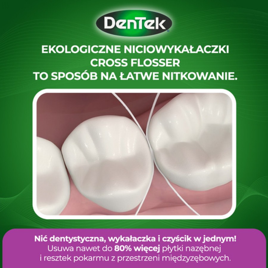 Zdjęcie produktu - 2 DENTEK Wykałaczki z nicią dentystyczną Eco Cross Flosser, 30szt.