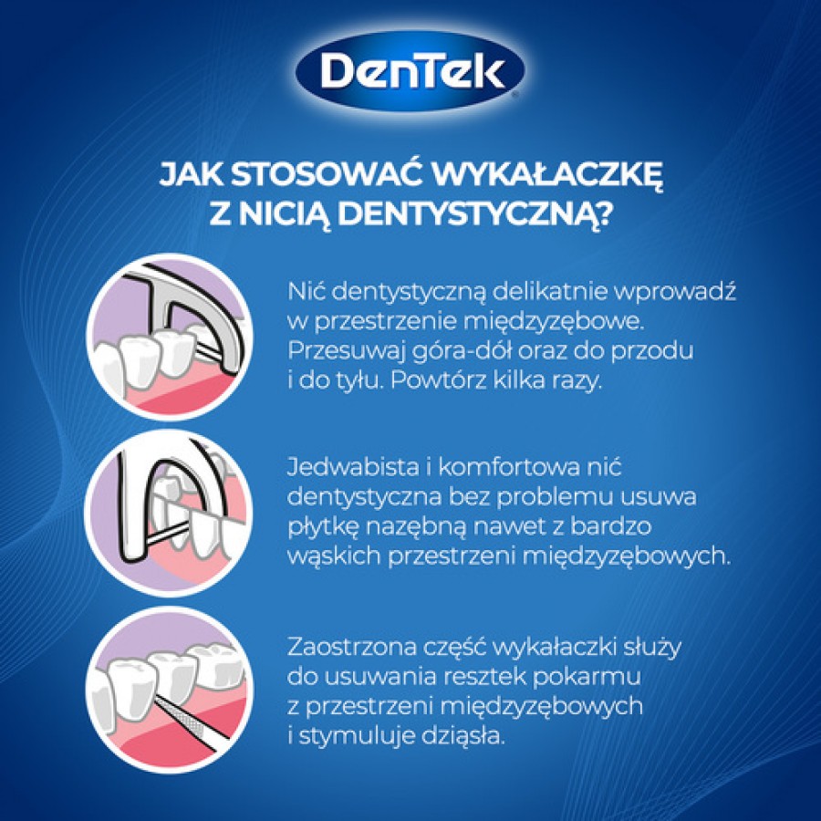 Zdjęcie produktu - 4 DENTEK Wykałaczki z nicią dentystyczną Comfort Clean, 30szt.