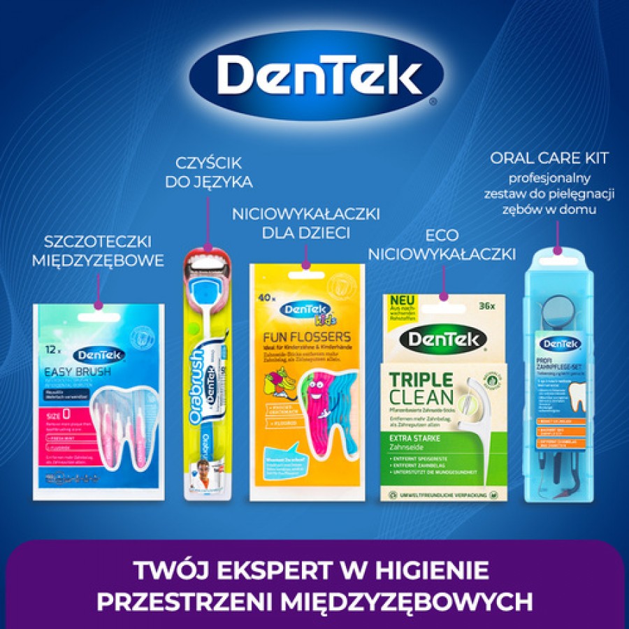 Zdjęcie produktu - 5 DENTEK Wykałaczki z nicią dentystyczną Comfort Clean, 30szt.