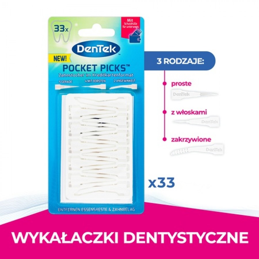 Miniaturka artykułu - #0 DENTEK Wykałaczki dentystyczne Pocket Picks, 33szt.