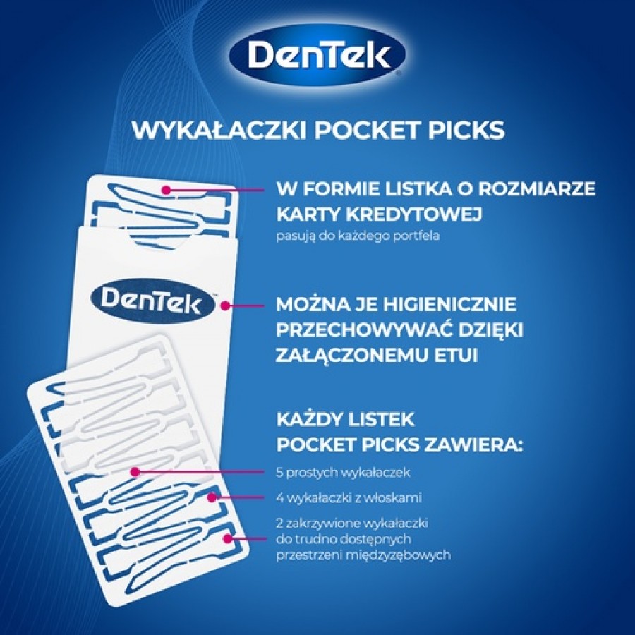 Zdjęcie produktu - 3 DENTEK Wykałaczki dentystyczne Pocket Picks, 33szt.