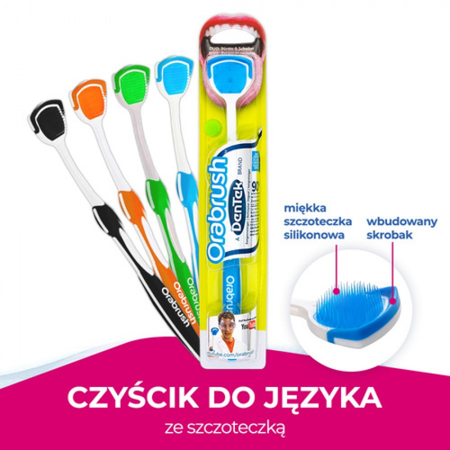 Miniaturka artykułu - #0 DENTEK Czyścik do języka ze szczoteczką Orabrush