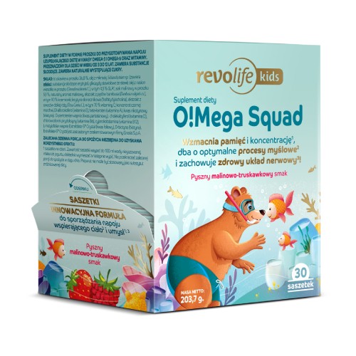 Zdjęcie produktu - 5 Revolife O!Mega Squad smak malinowo-truskawkowy, 30 saszetek