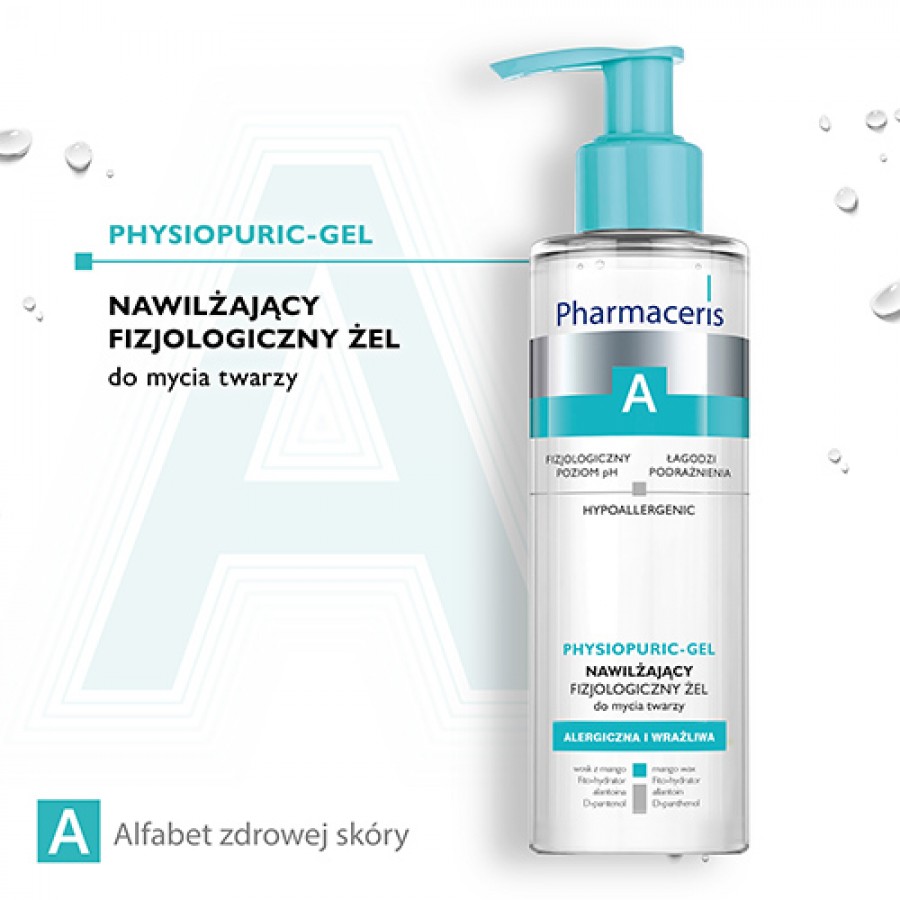 Miniaturka artykułu - #0 PHARMACERIS A PHYSIOPURIC-GEL Nawilżający fizjologiczny żel do mycia twarzy - 190 ml
