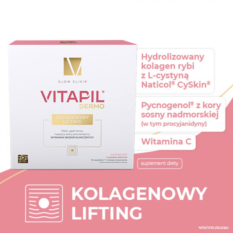Miniaturka artykułu - #0 VITAPIL Dermo Kolagenowy lifting, 30sasz.