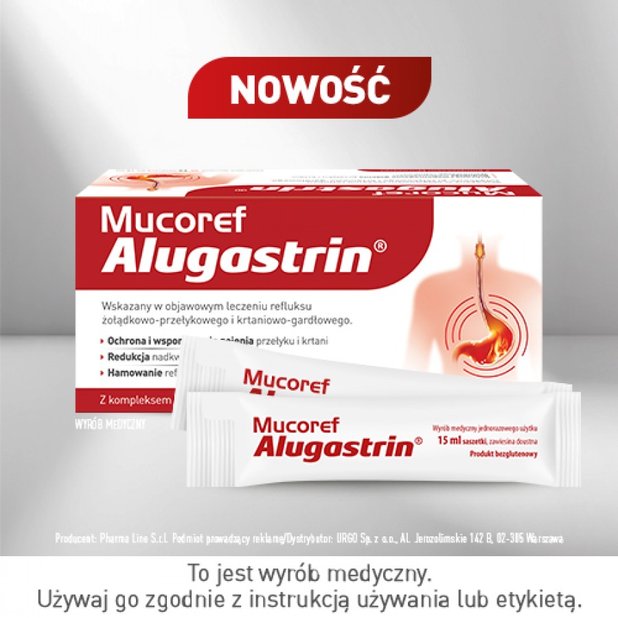 Miniaturka artykułu - #0 Mucoref Alugastrin, 14sasz.x15ml