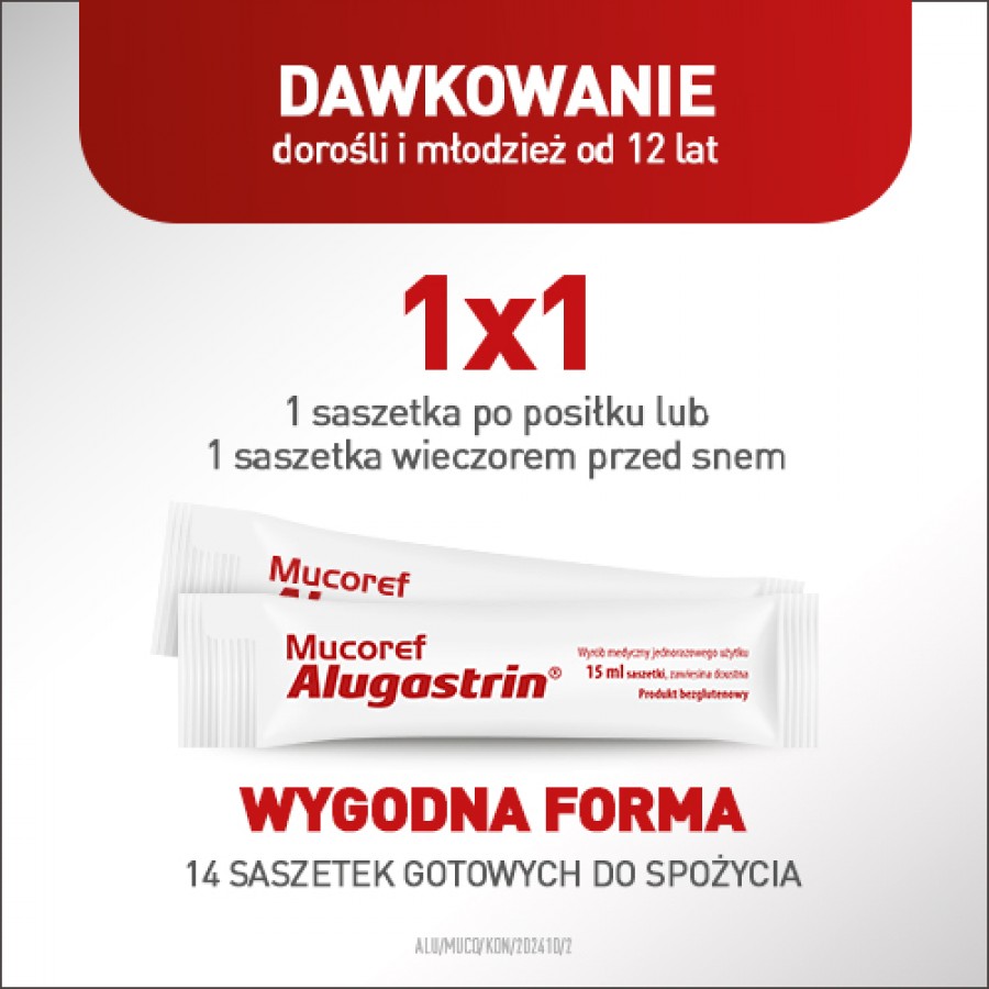 Zdjęcie produktu - 5 Mucoref Alugastrin, 14sasz.x15ml