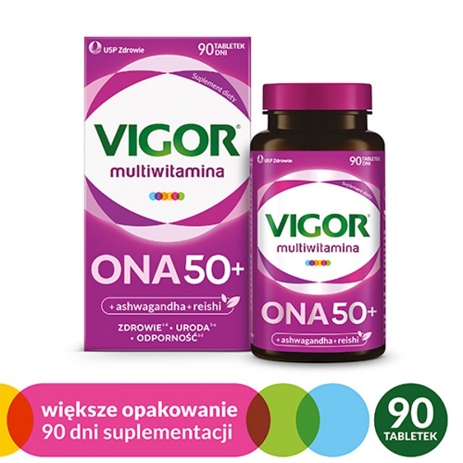 Miniaturka artykułu - #1 VIGOR Multiwitamina ONA 50+, 90tabl.