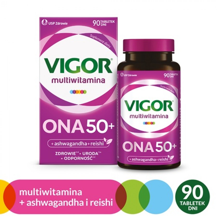 Miniaturka artykułu - #0 VIGOR Multiwitamina ONA 50+, 90tabl.