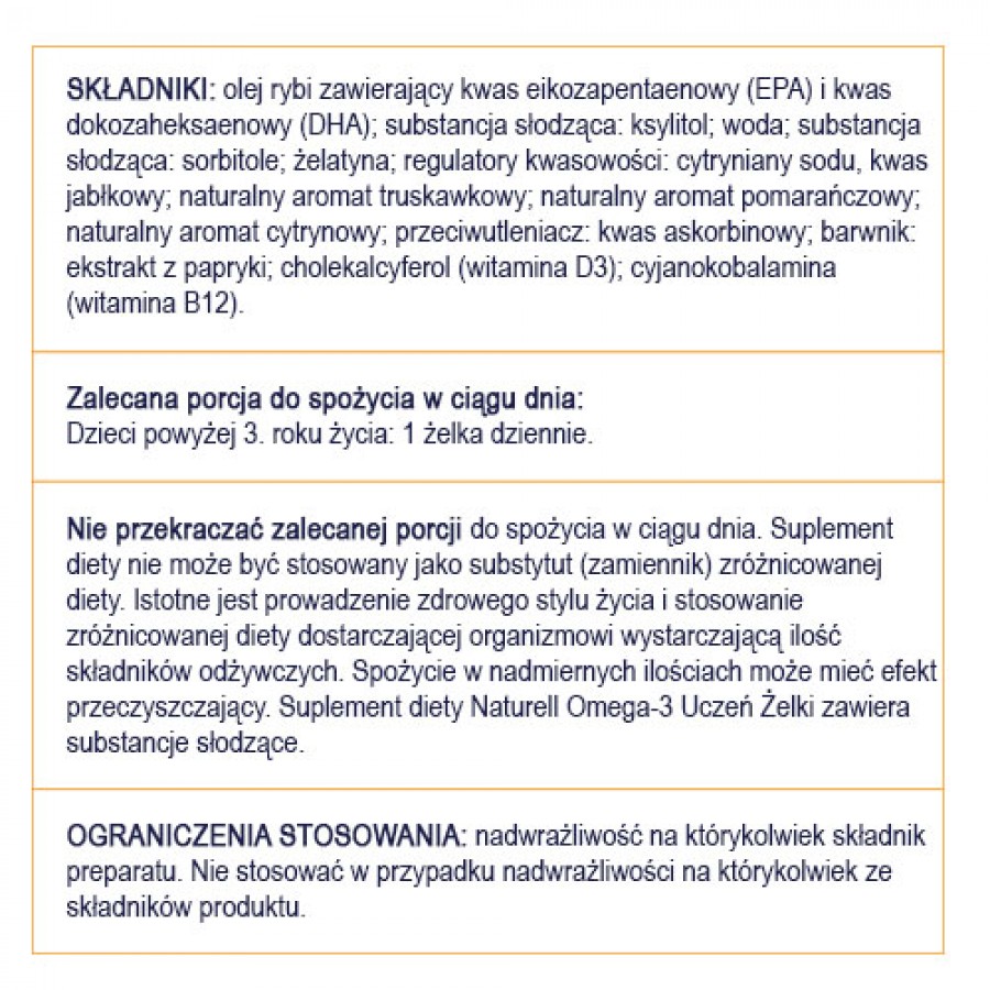 Zdjęcie produktu - 4 NATURELL Omega-3 Uczeń żelki, 27szt.