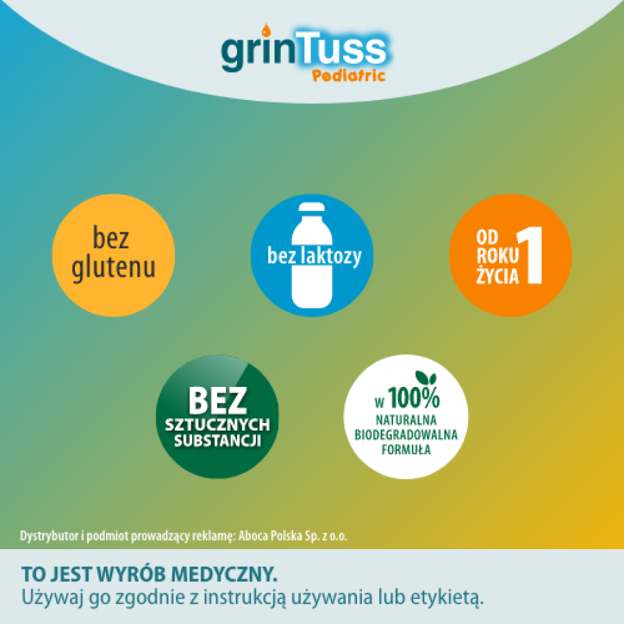 Zdjęcie produktu - 3 GrinTuss Pediatric syrop, 180g