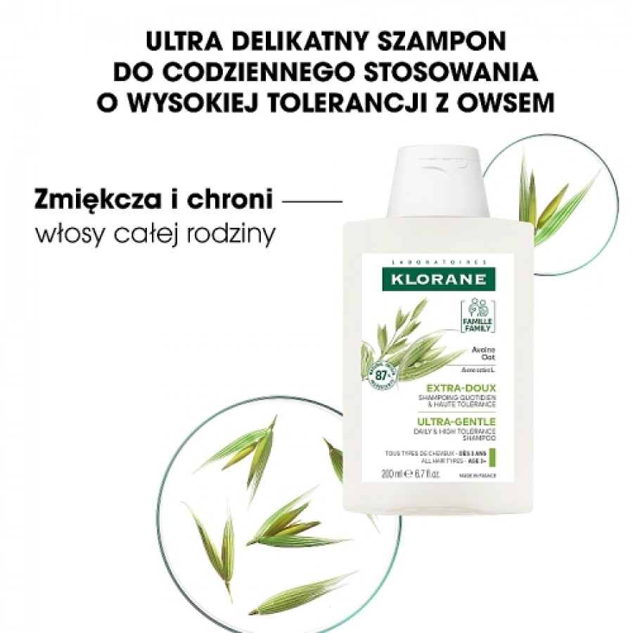 Miniaturka artykułu - #0 KLORANE OWIES Szampon do włos&oacute;w, 200ml