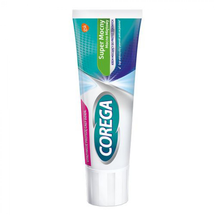 Miniaturka artykułu - #0 Corega Super mocny Krem do protez miętowy, 40 g