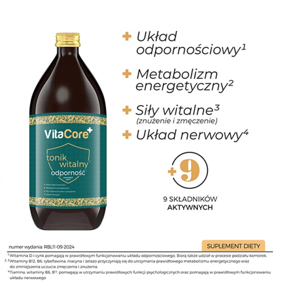 Zdjęcie produktu - 1 VITACORE Tonik witalny Odporność, 1000ml